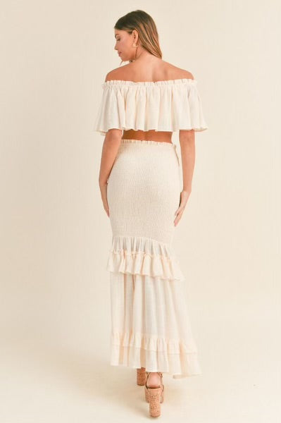 OFF THE SHOULDER TOP & RUFFLE SET