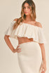OFF THE SHOULDER TOP & RUFFLE SET