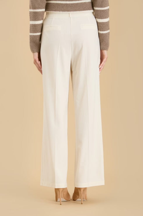 HIGH WAIST WIDE LEG IVORY PANTS
