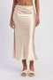 CHAMPAGNE GLOW SATIN MIDI SKIRT