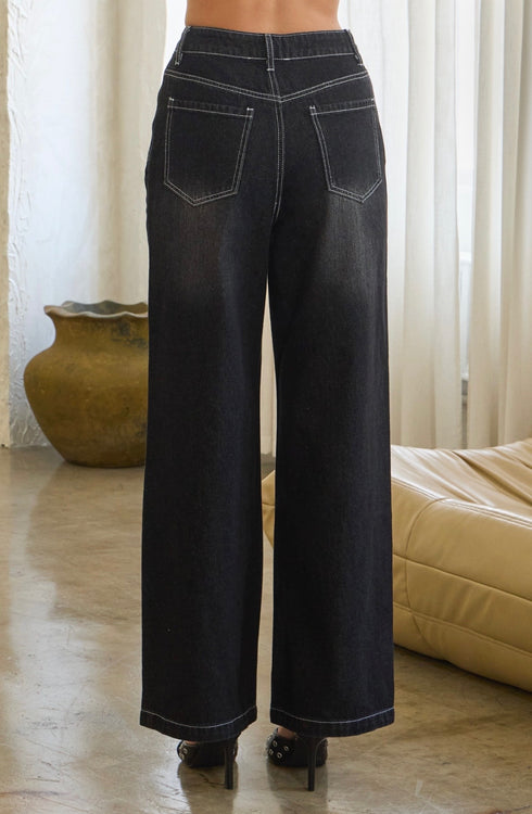 MIDNIGHT WIDE-LEG JEANS
