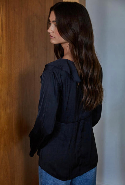 NOIR SATIN ROMANCE BLOUSE