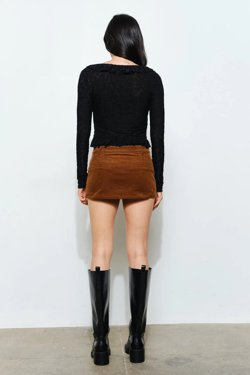 MIDNIGHT MUSE RUFFLE TOP