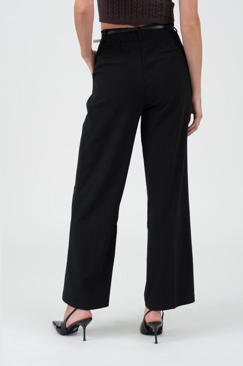 HIGH WAIST WIDE LEG BLACK PANTS