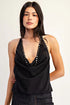 MIDNIGHT STUDDED DRAPE TOP