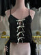 CONTRAST BOW SATIN TOP