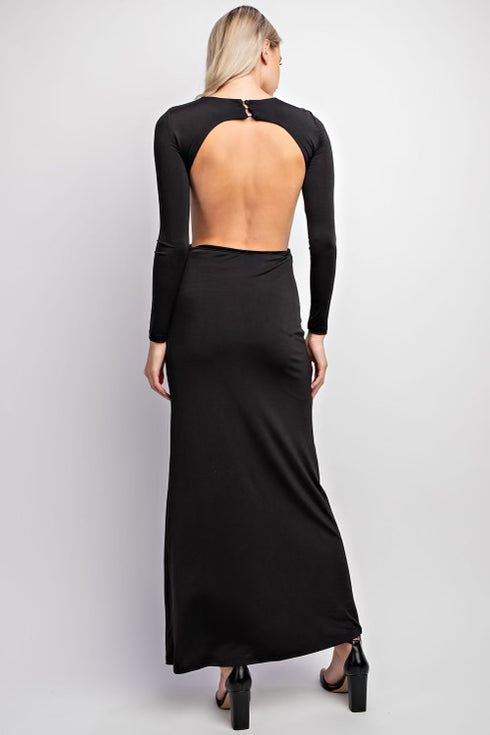 BACKLESS MAXI LONG DRESS