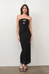 PEEKABOO STRAPLESS MAXI DRESS