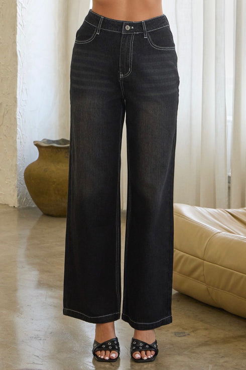 MIDNIGHT WIDE-LEG JEANS