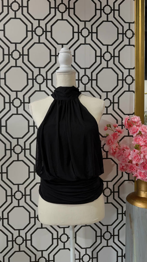 MIDNIGHT ALLURE HALTER TOP