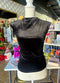 BLACK VELVET MOCK NECK TOP
