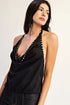 MIDNIGHT STUDDED DRAPE TOP