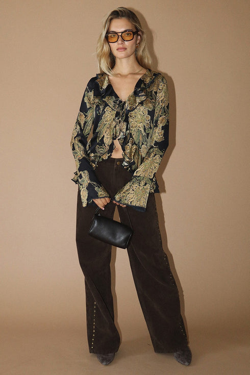 VINTAGE MUSE RUFFLE BLOUSE