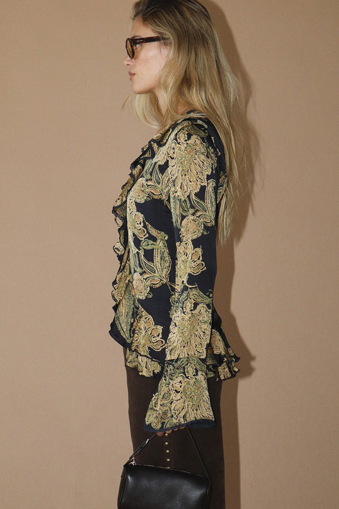 VINTAGE MUSE RUFFLE BLOUSE