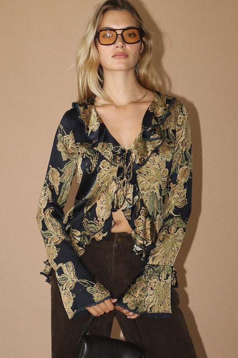 VINTAGE MUSE RUFFLE BLOUSE