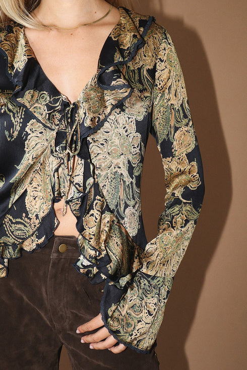 VINTAGE MUSE RUFFLE BLOUSE