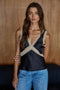 NOIR LACE SATIN TOP