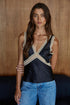 NOIR LACE SATIN TOP