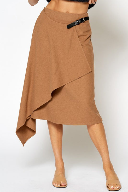 LONG SKIRT FRONT WRAP W/BUCKLE