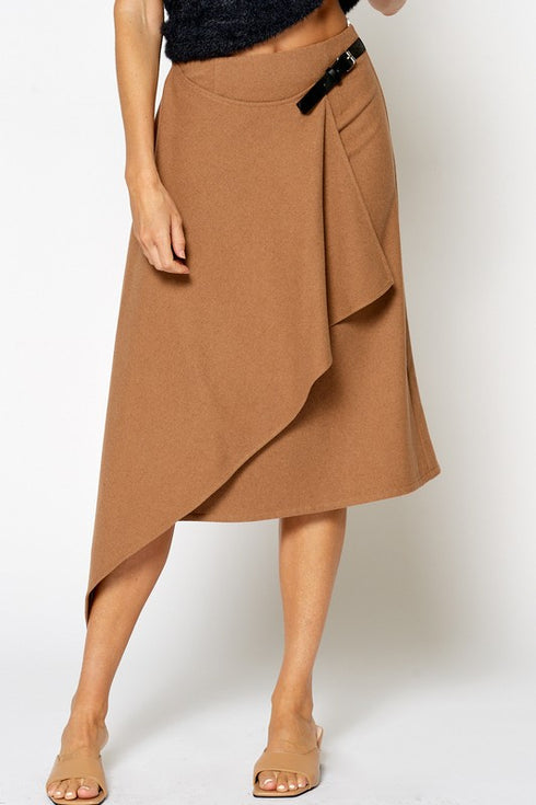 LONG SKIRT FRONT WRAP W/BUCKLE