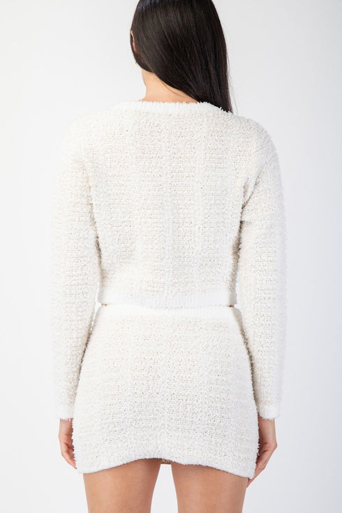 LUREX SWEATER LONG SLEEVE CARDIGAN