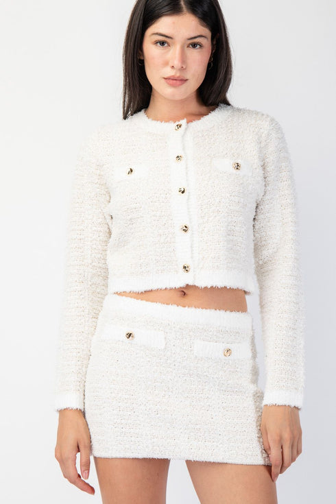 LUREX SWEATER LONG SLEEVE CARDIGAN