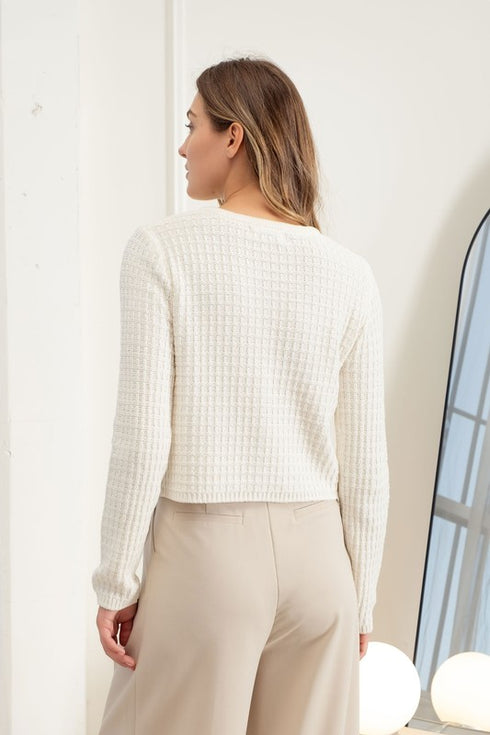 TWEED IVORY SWEATER