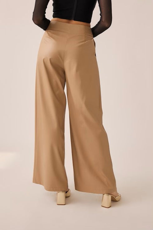 CAFE LATTE LEATHER PANTS