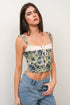 JACQUARD BUSTIER TOP