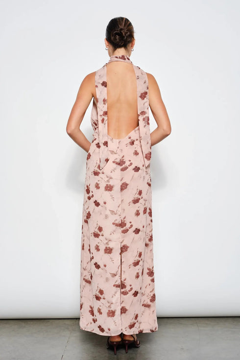 BLUSH BLOOM HALTER MAXI