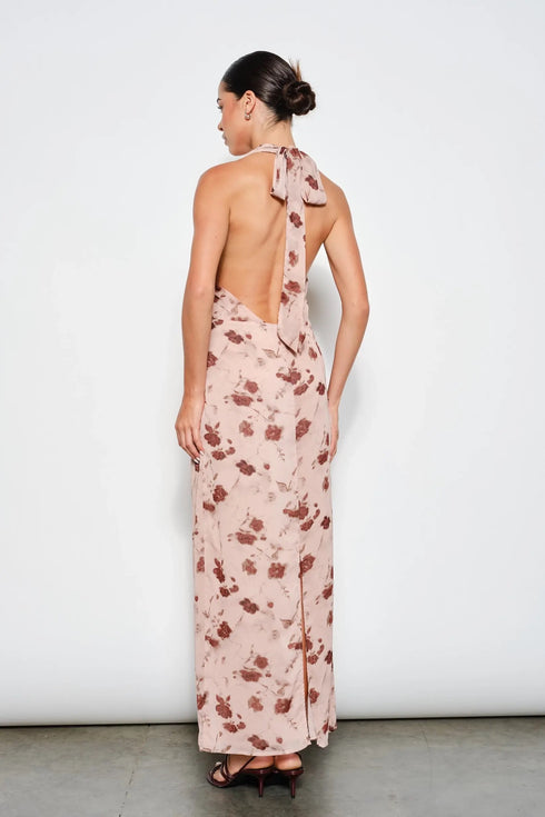 BLUSH BLOOM HALTER MAXI