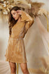 PEARL BELT GOLDEN MINI DRESS