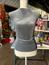 GREY VELVET MOCK NECK TOP