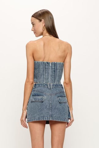 JOSS DENIM BUSTIER TOP