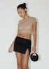KNIT MINI BLACK SKIRT