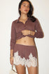 MOCHA LACE LOUNGE SHORTS