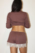 MOCHA LACE LOUNGE SHORTS
