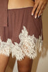 MOCHA LACE LOUNGE SHORTS