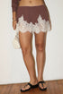 MOCHA LACE LOUNGE SHORTS
