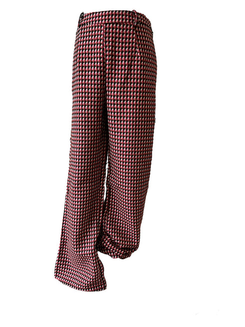 BLACK & PINK KNITTED SQUARE PANTS