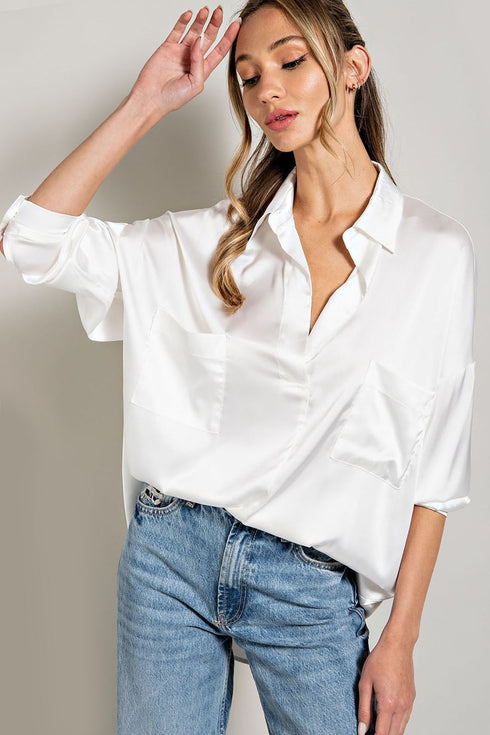 OFF WHITE SILK BLOUSE