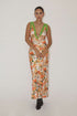 TANGERINE FLOWER LONG DRESS