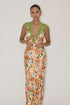 TANGERINE FLOWER LONG DRESS