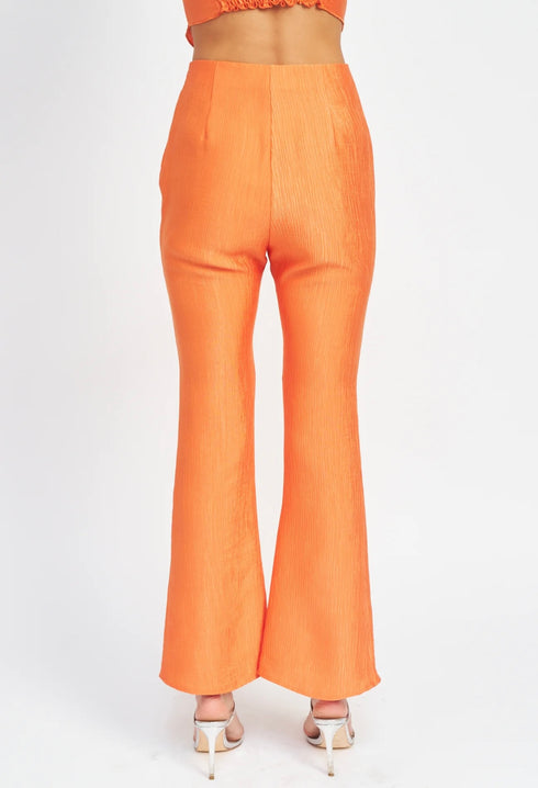 ORANGE HIGH RISE FLARE PANTS