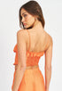 ORANGE SPAGHETTI STRAP ROUCHED TOP