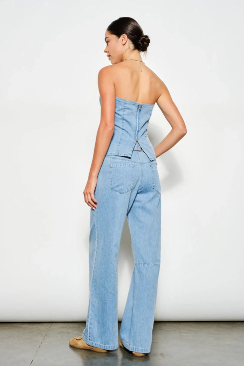 SKYLINE WIDE-LEG DENIM PANTS
