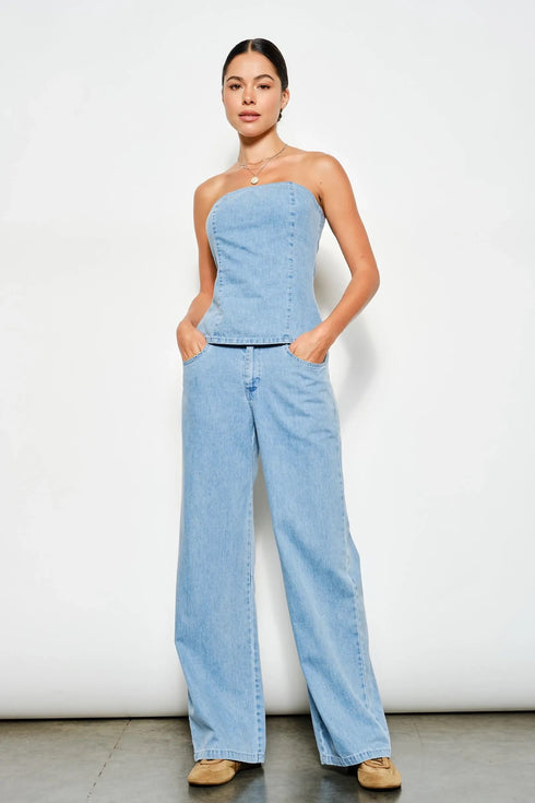 SKYLINE WIDE-LEG DENIM PANTS