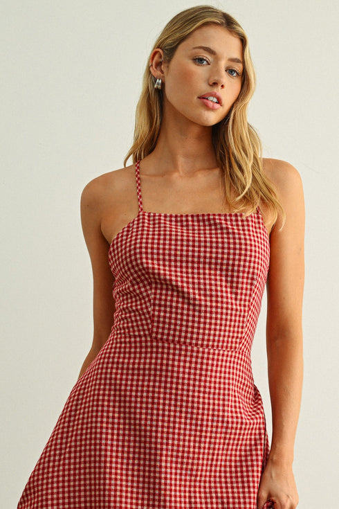 PICNIC ROMANCE GINGHAM MAXI DRESS