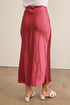 DARK RED SILKY SATIN MAXI SKIRT