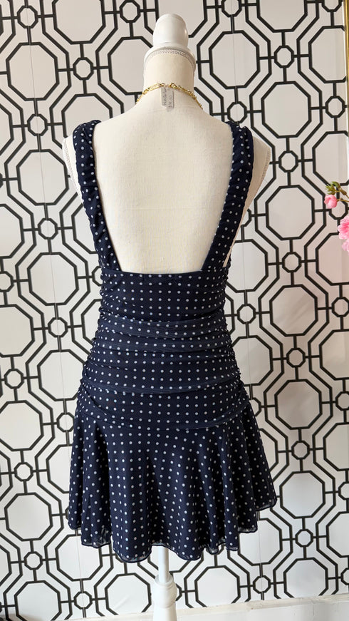 MIDNIGHT POLKA CHARM DRESS